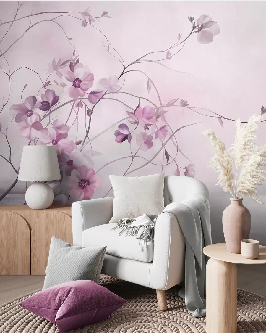 Papier peint Rêve en fleurs · Rose w10083v1