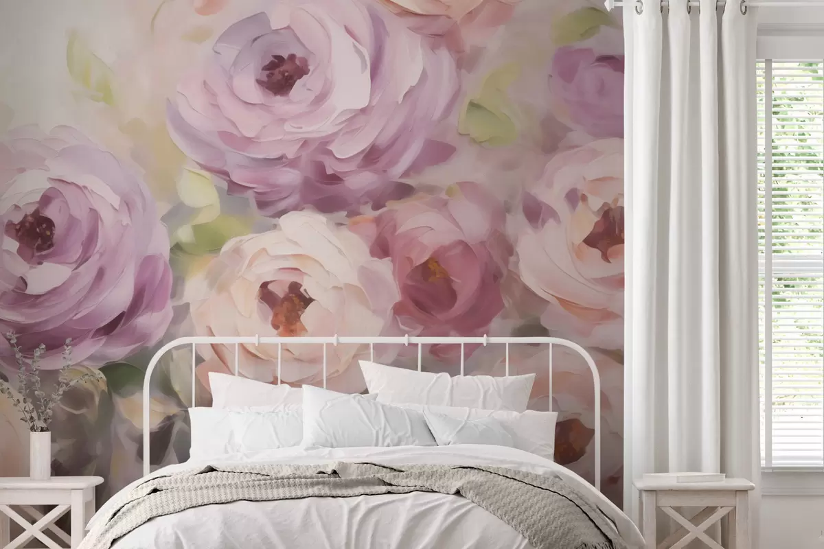 Papier peint Roses abstraites, reproduction d'un tableau w05996