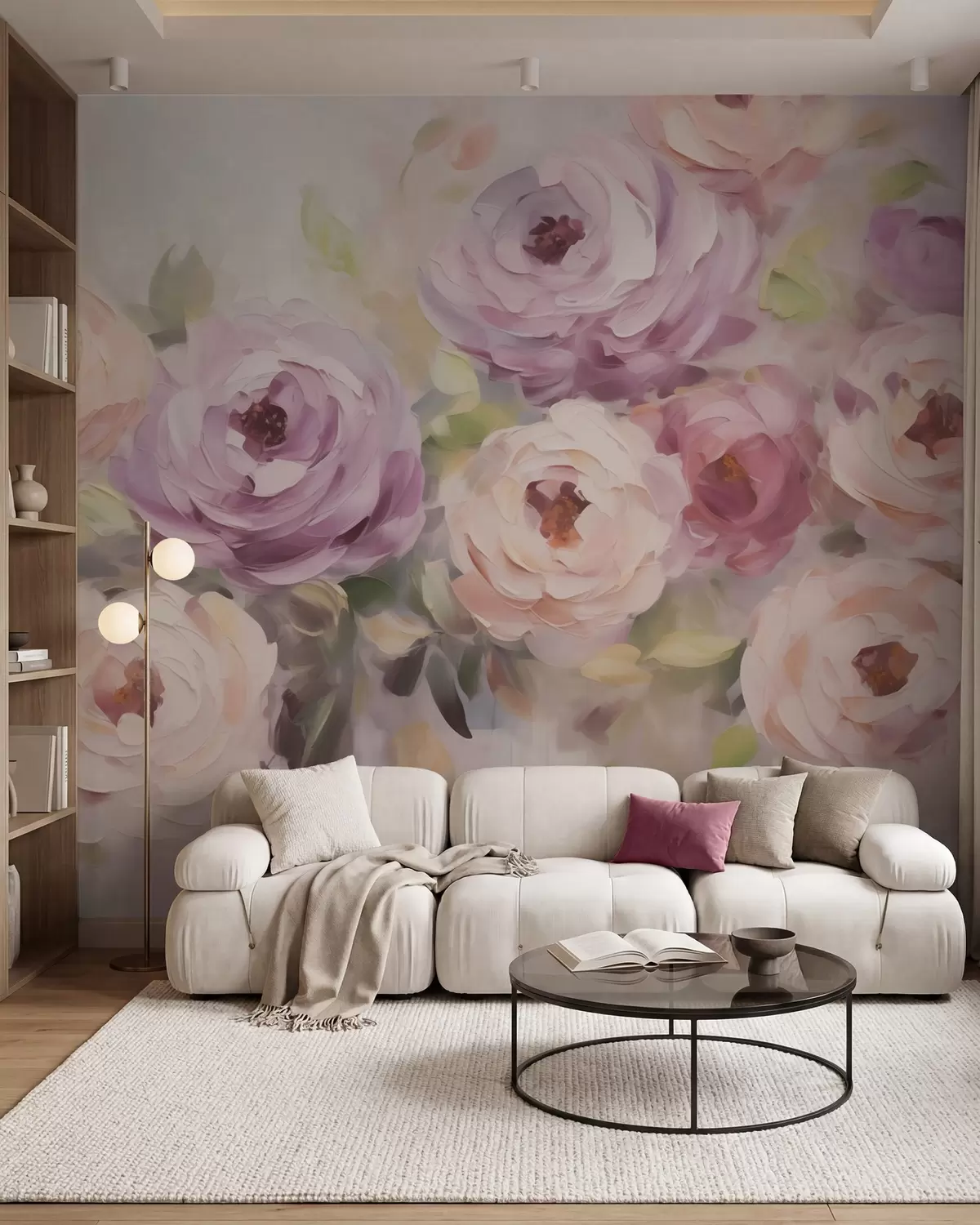 Papier peint Roses abstraites, reproduction d'un tableau w05996