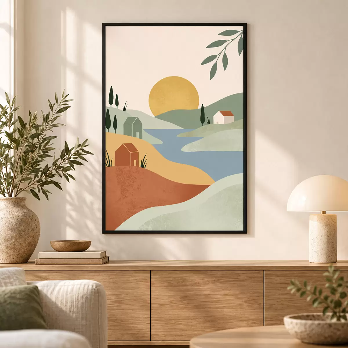 Poster Paysage serein aux couleurs douces f50729