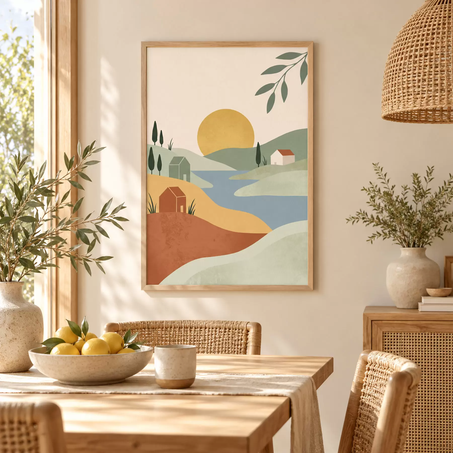 Papier peint Paysage serein aux couleurs douces f50729