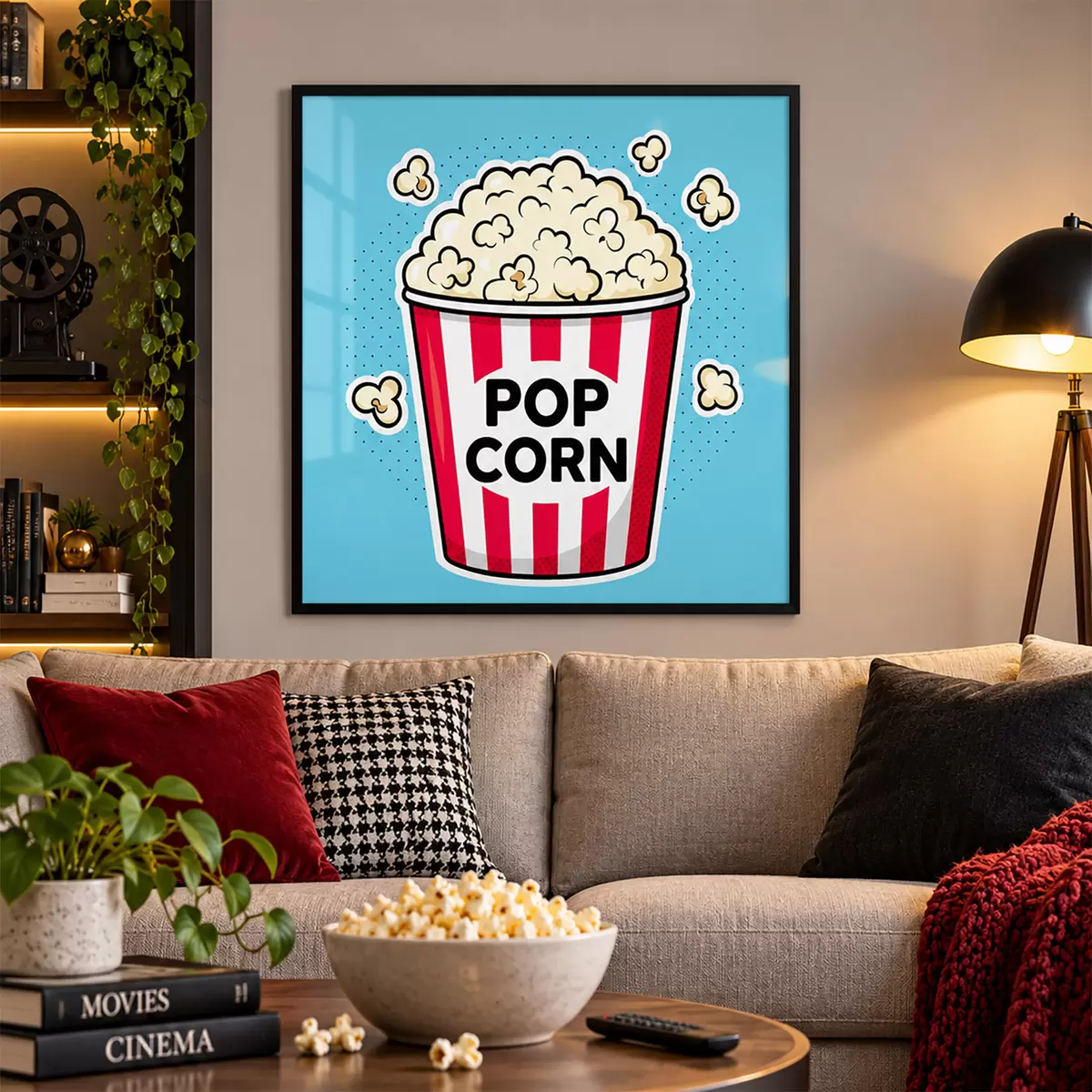 Poster L'heure du goûter avec du délicieux pop-corn f50791