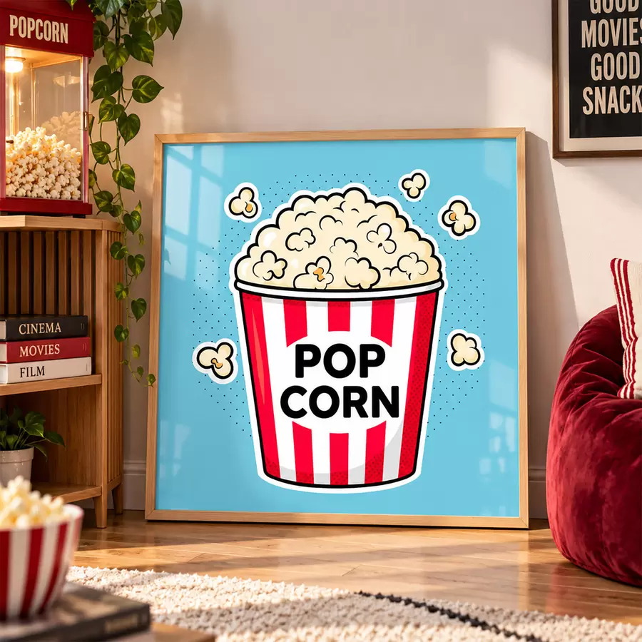 Papier peint L'heure du goûter avec du délicieux pop-corn f50791