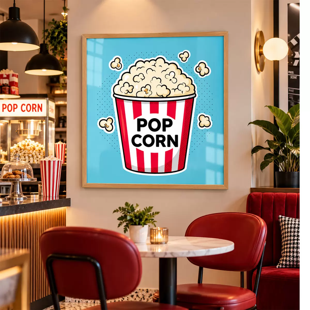Poster L'heure du goûter avec du délicieux pop-corn f50791