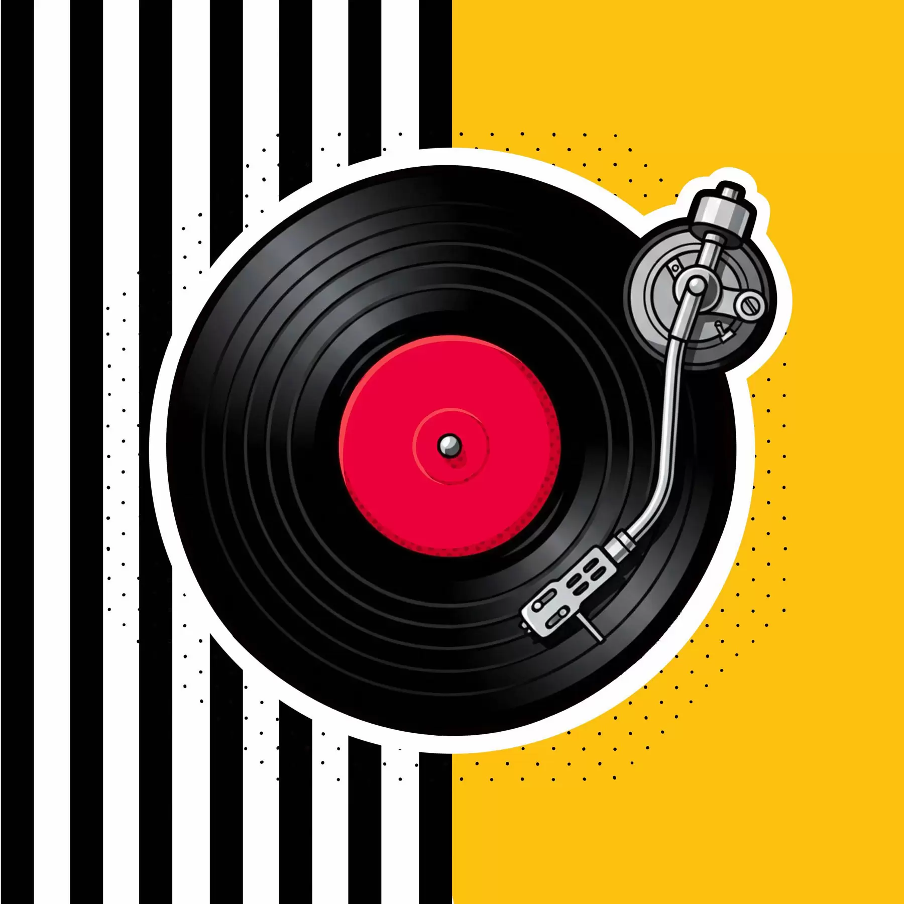 Papier peint Une platine vinyle élégante aux couleurs vives f50789