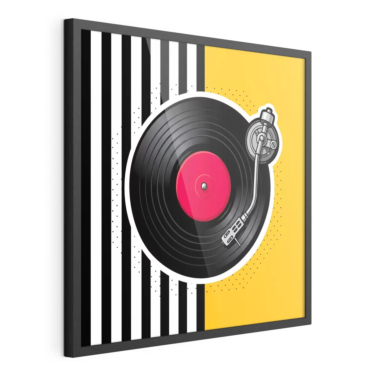 Poster Une platine vinyle élégante aux couleurs vives f50789