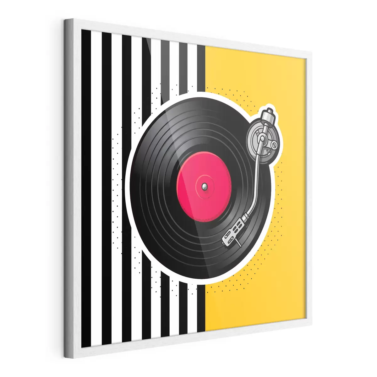 Poster Une platine vinyle élégante aux couleurs vives f50789