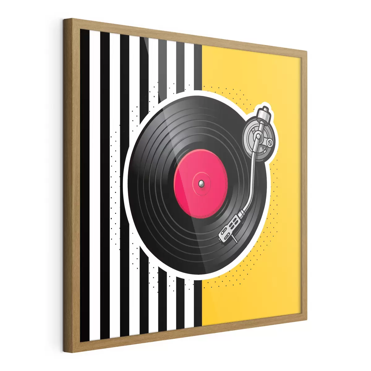 Poster Une platine vinyle élégante aux couleurs vives f50789