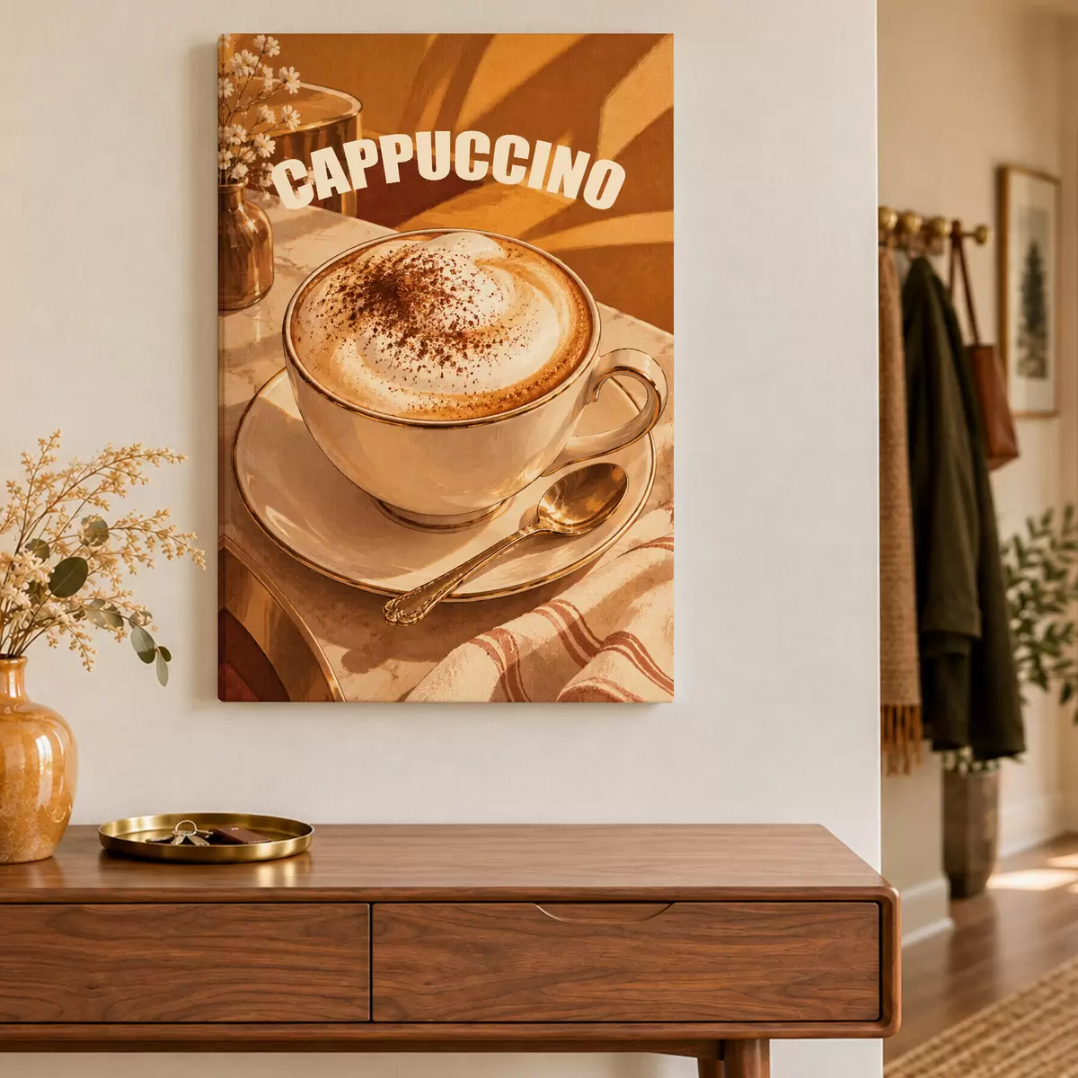 Tableau Un délicieux cappuccino pour égayer votre journée s50874