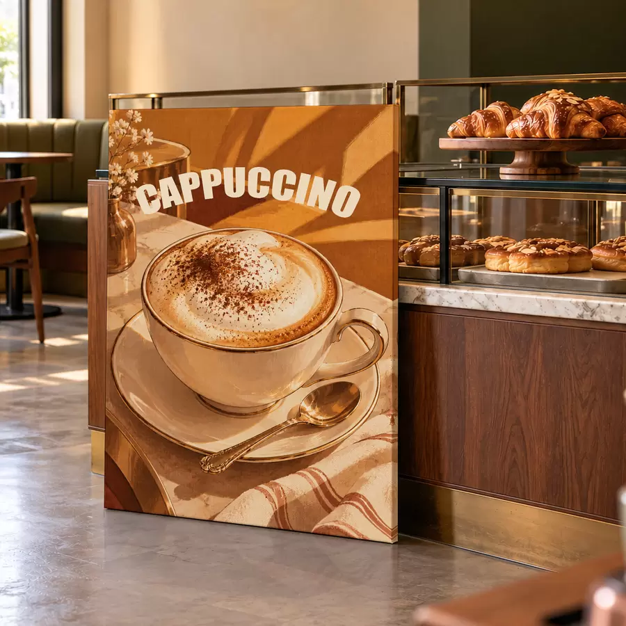 Tableau Un délicieux cappuccino pour égayer votre journée s50874