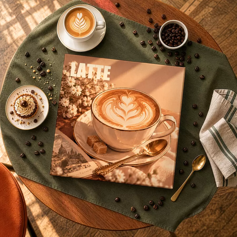 Tableau Le plaisir parfait d'un café le matin s50873
