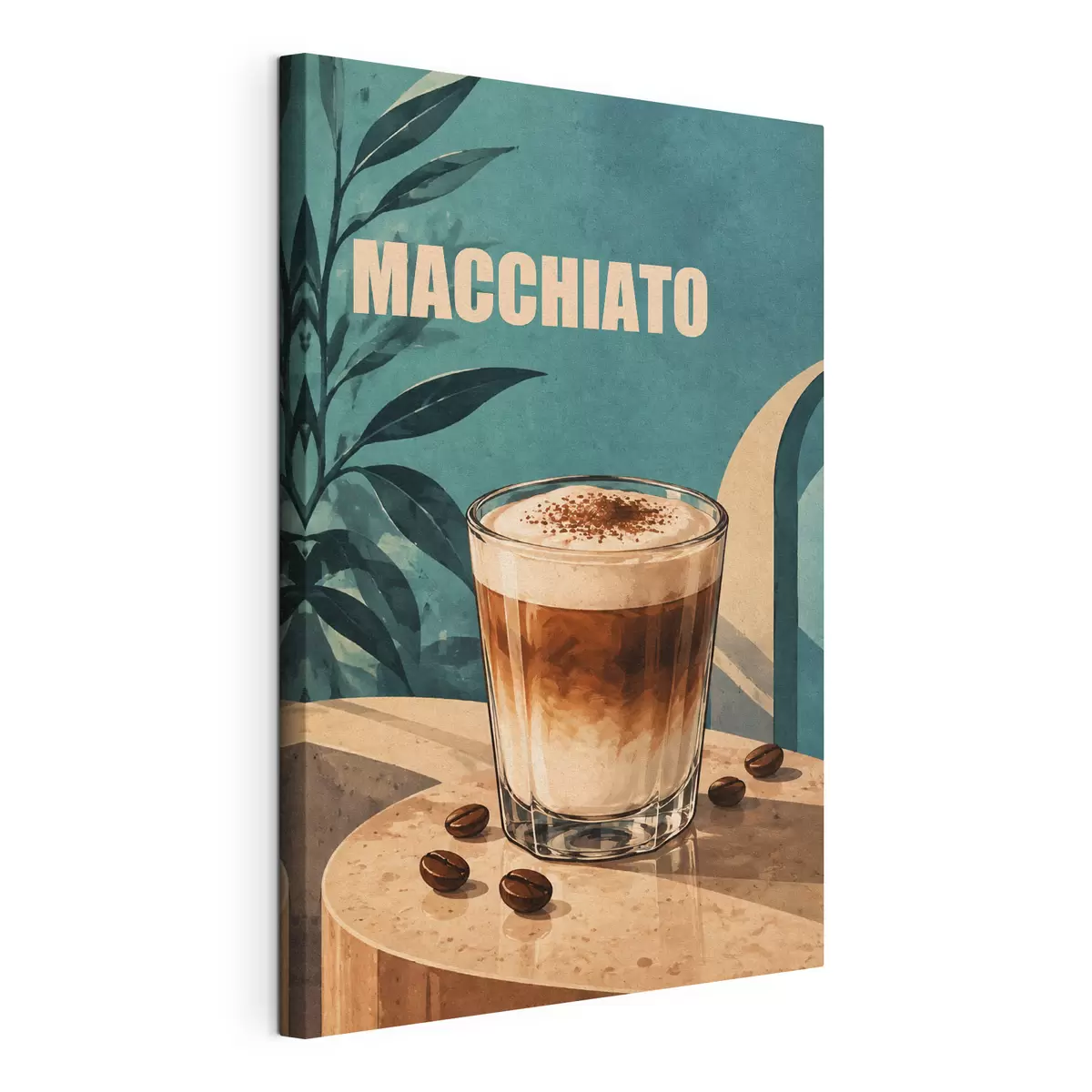 Tableau Un délicieux macchiato par une journée ensoleillée s50875