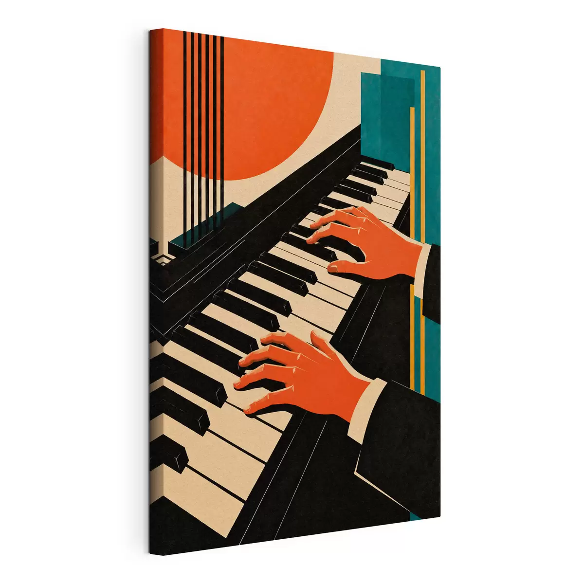 Tableau Des mains qui dansent sur les touches du piano s50922