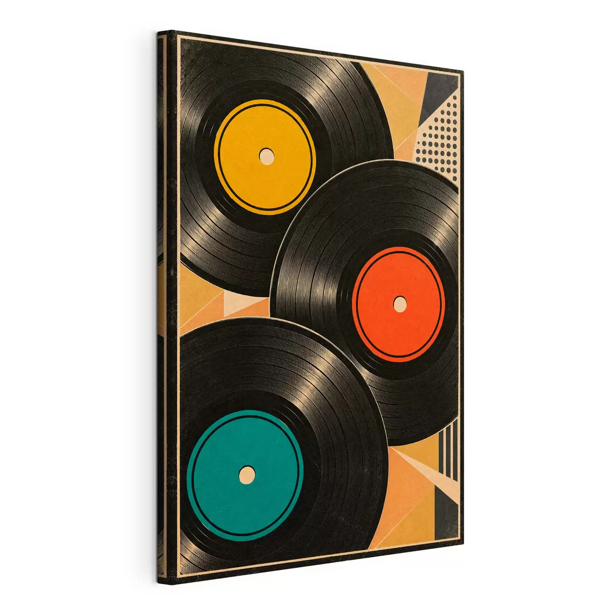 Tableau Une ambiance rétro avec des disques vinyles colorés s50923