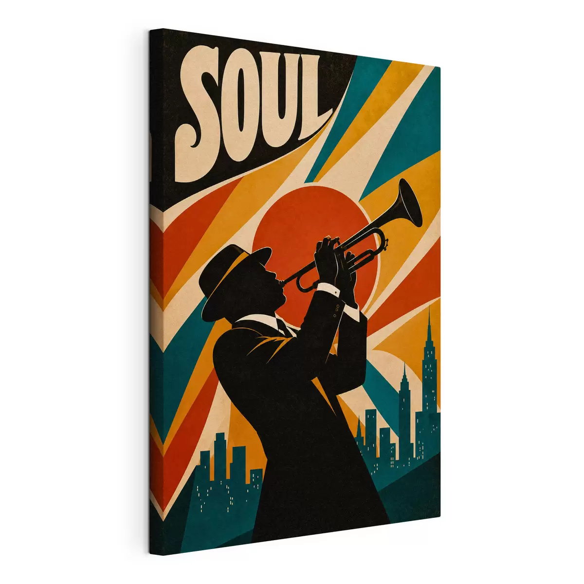 Tableau Les notes de jazz résonnent dans toute la ville s50925