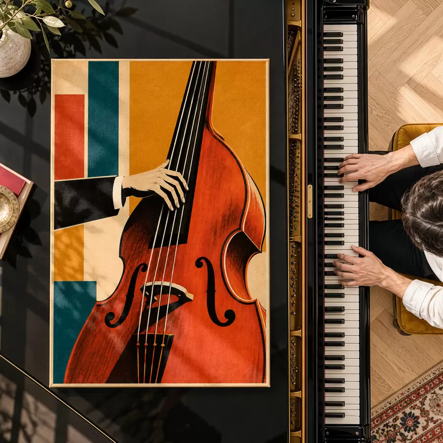 Tableau Une main élégante jouant d'un instrument de musique s50926