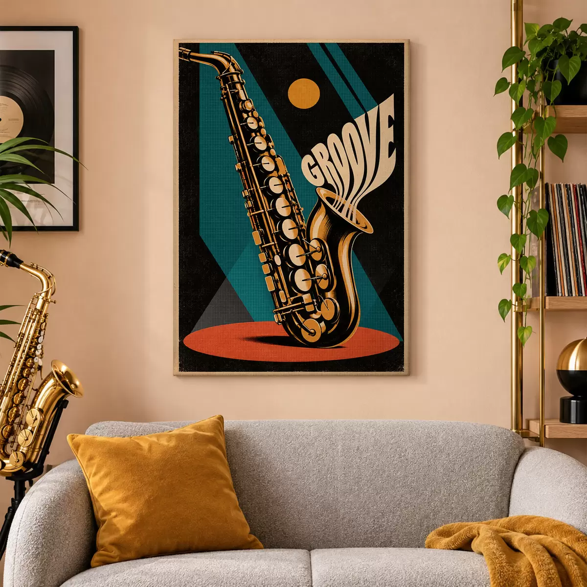 Tableau Des sons de saxophone et de vibraphone emplissent l'air s50927
