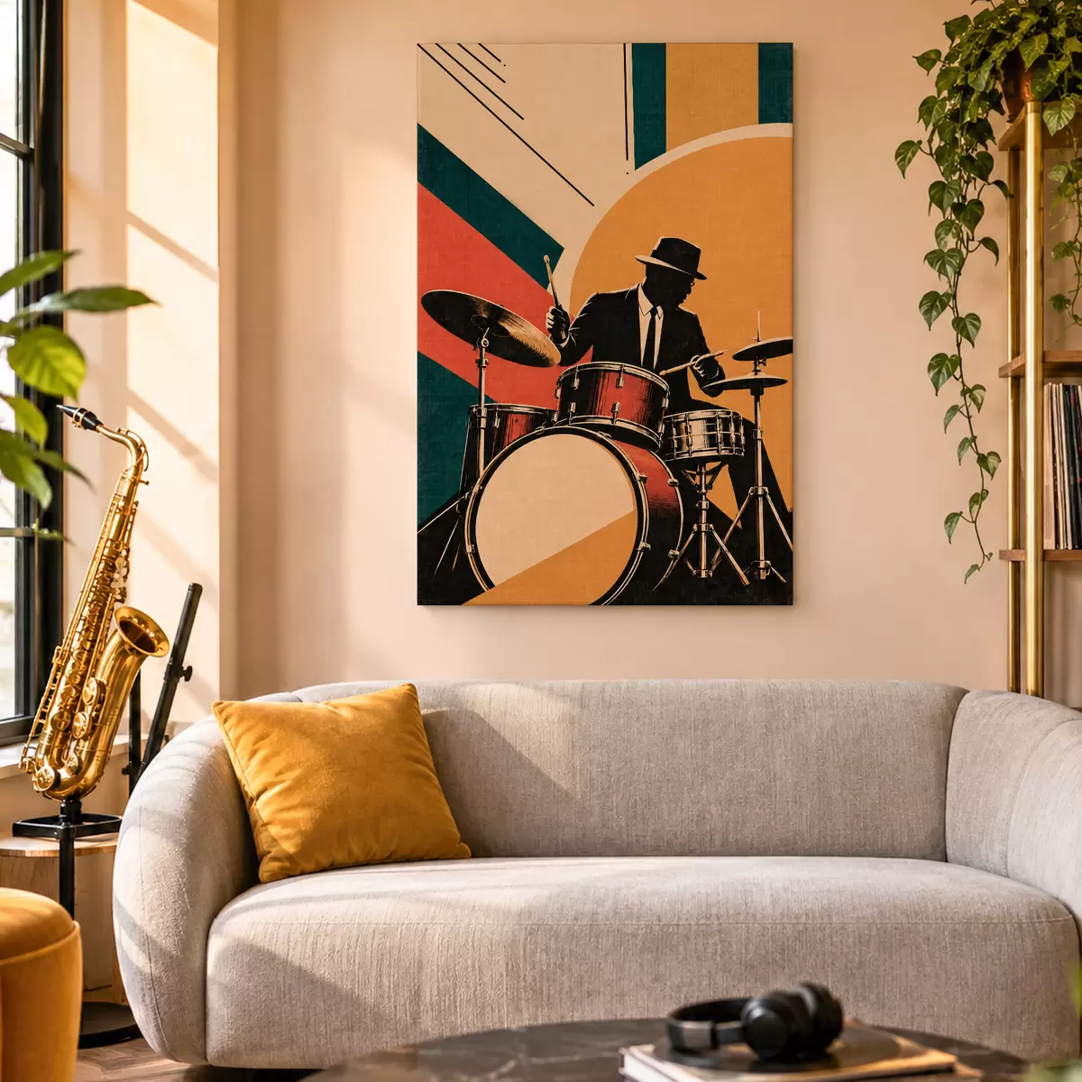 Tableau Des rythmes de jazz aux couleurs éclatantes s50928