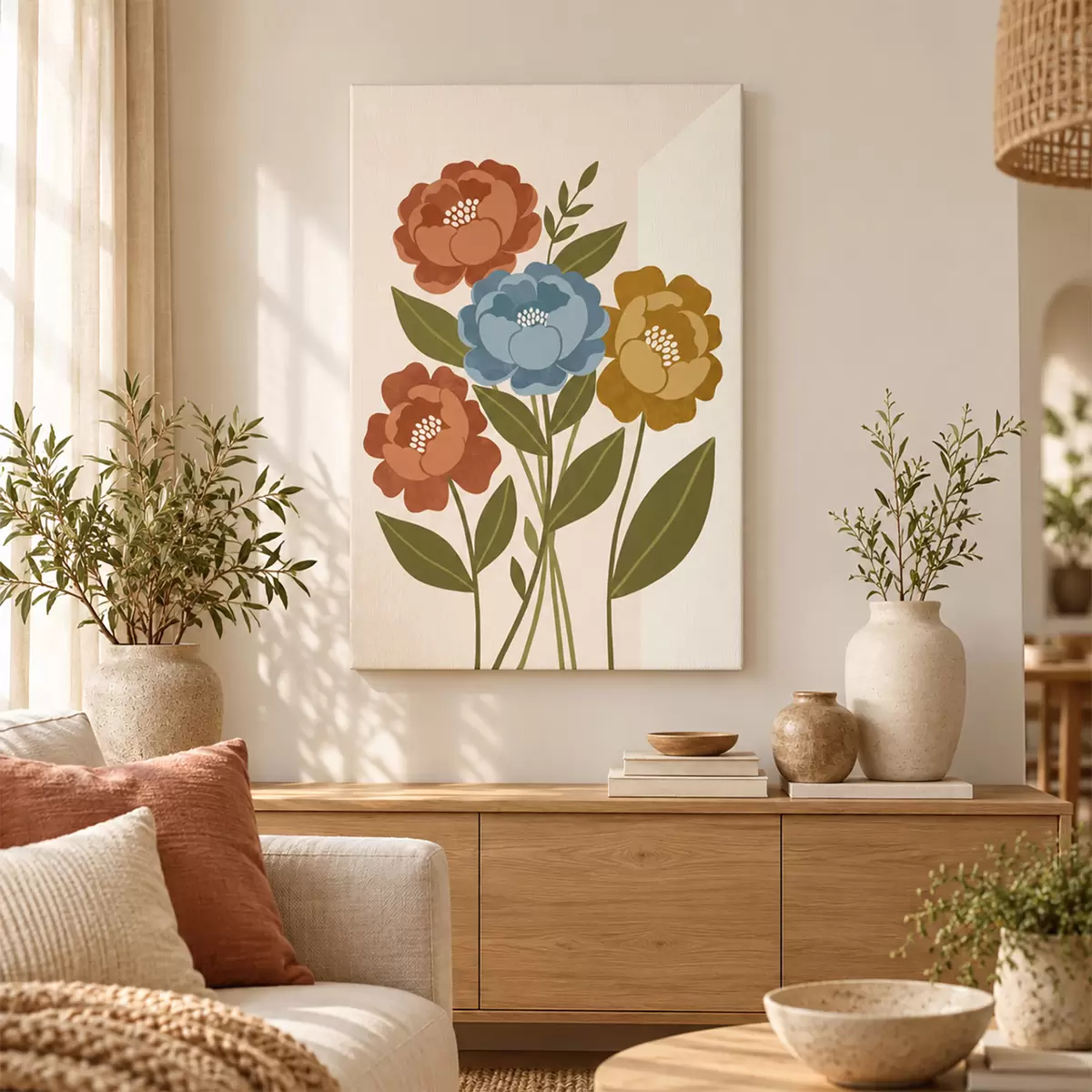 Tableau Des fleurs vibrantes dans des teintes pastel douces s50730
