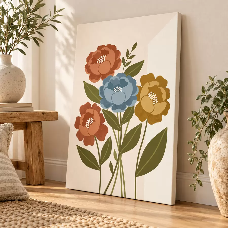 Tableau Des fleurs vibrantes dans des teintes pastel douces s50730
