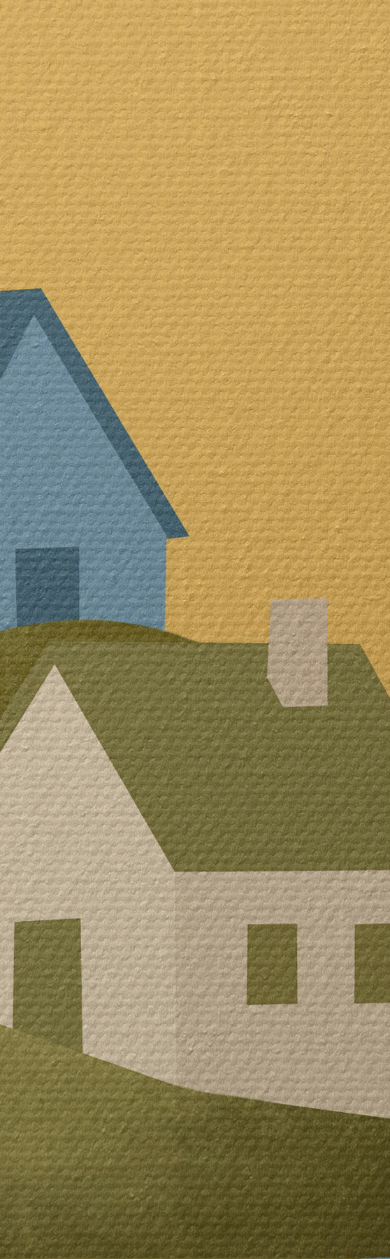 Tableau Des maisons de charme au bord d'un plan d'eau paisible s50734