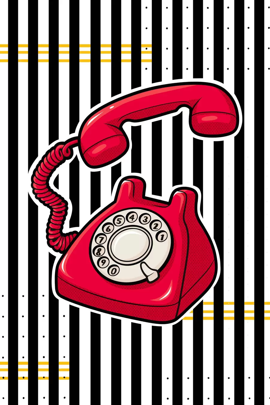 Tableau Téléphone à cadran rouge de style vintage s50784