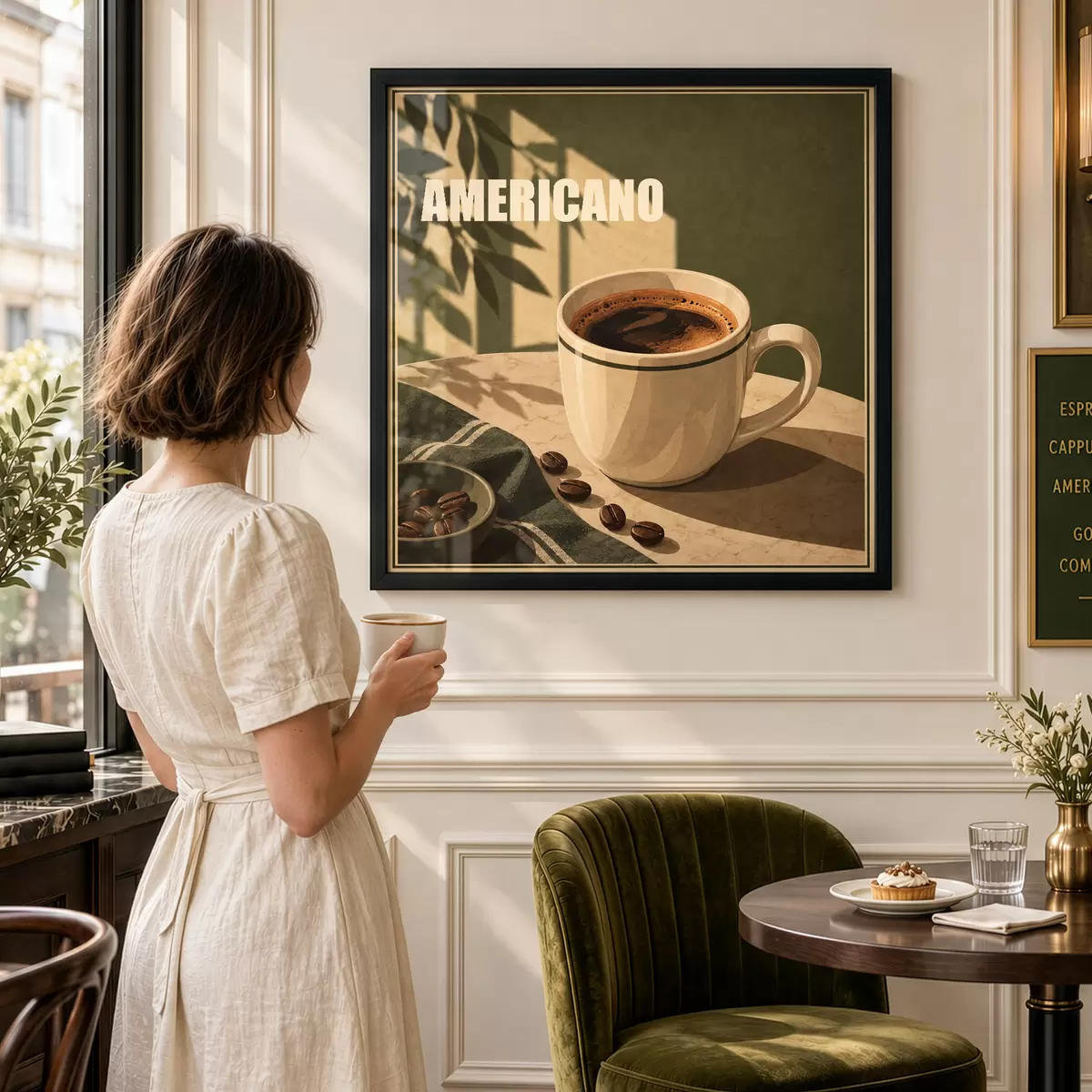 Poster Profitez pleinement de l'instant présent avec Americano f50872