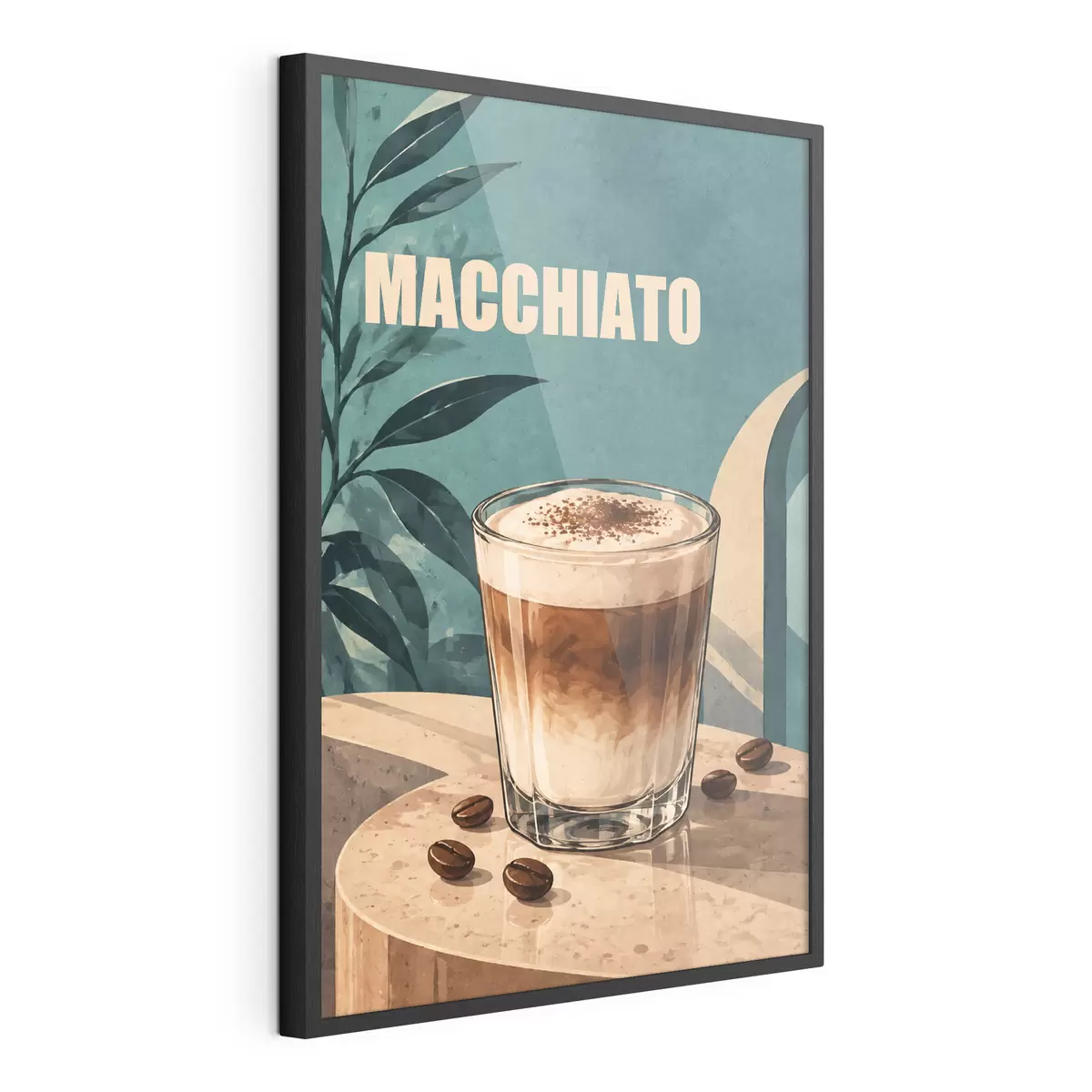 Poster Un délicieux macchiato servi dans un verre f50875