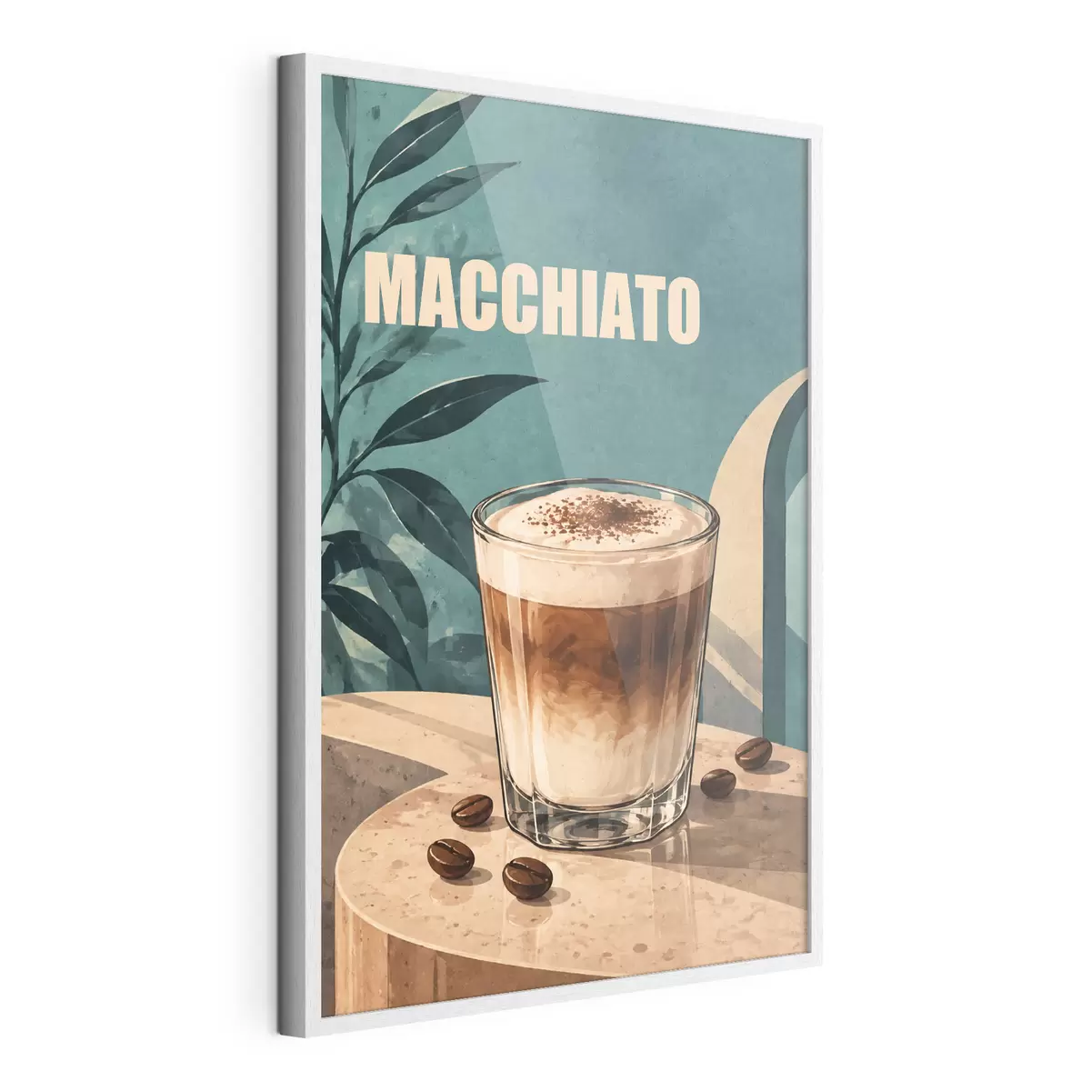 Poster Un délicieux macchiato servi dans un verre f50875