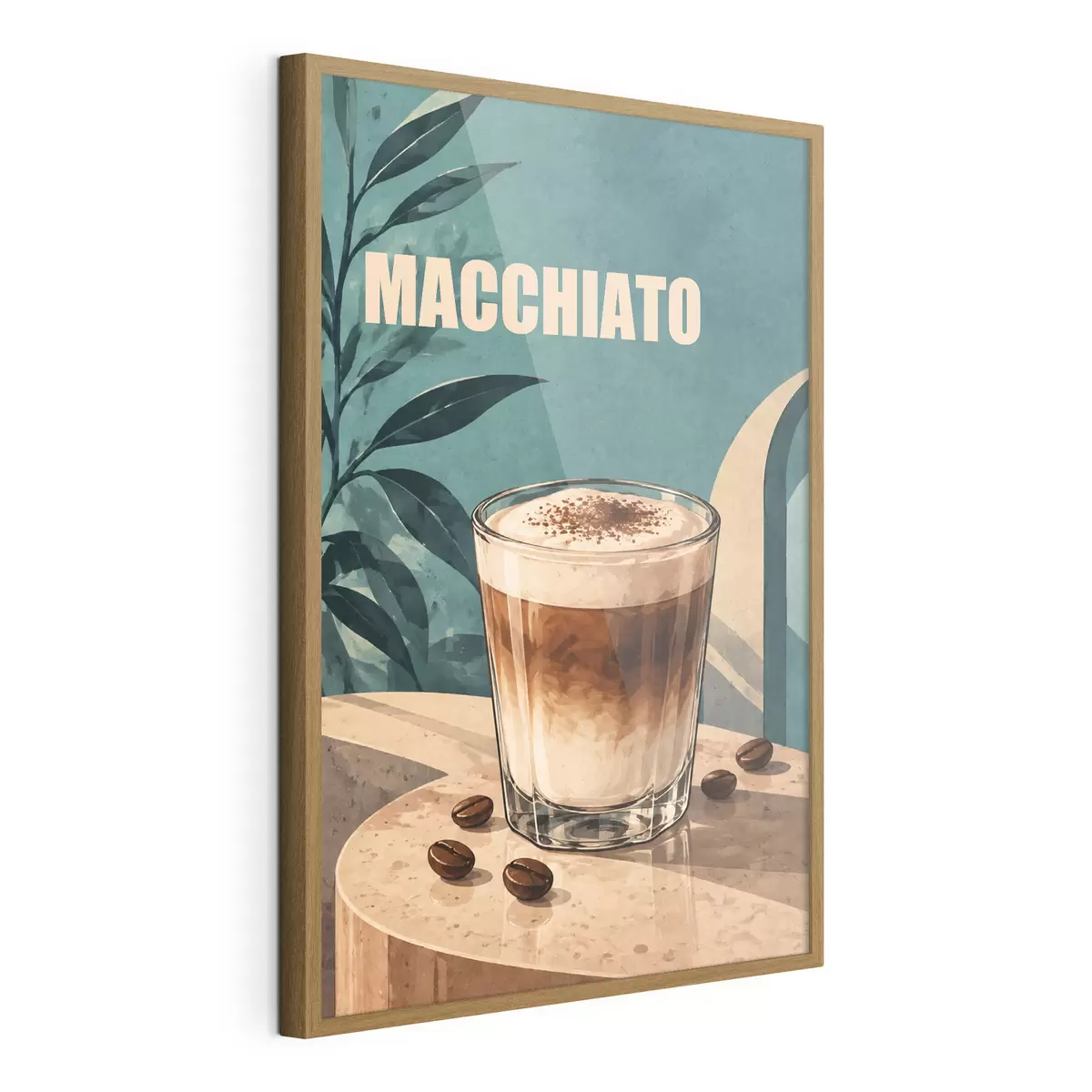 Poster Un délicieux macchiato servi dans un verre f50875