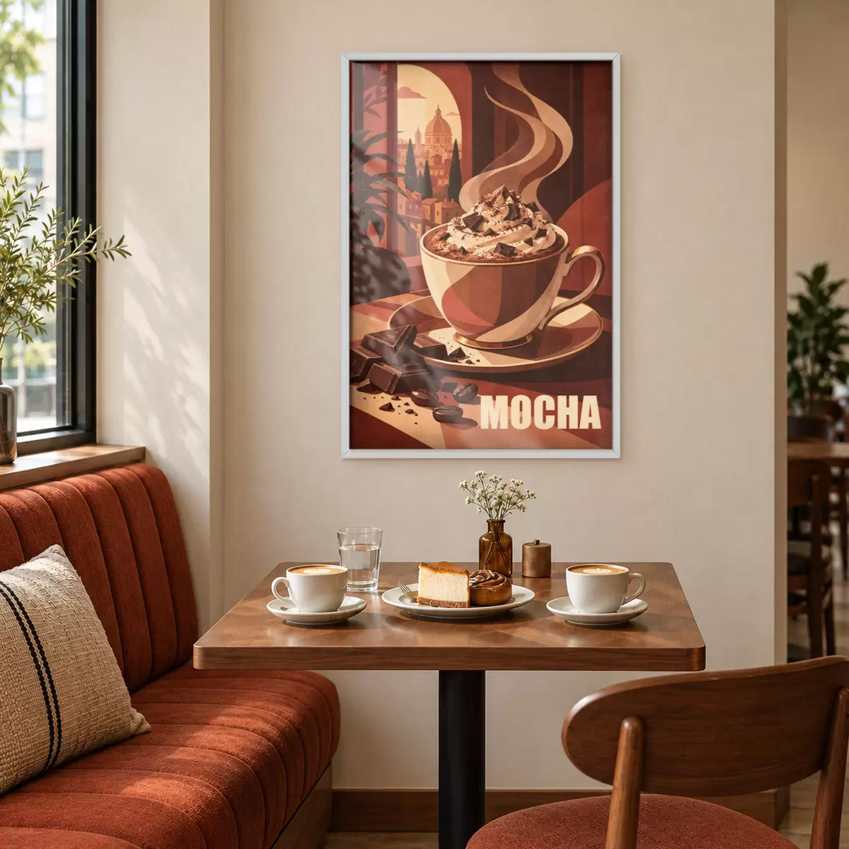 Poster Moka chaud avec une garniture crémeuse f50876