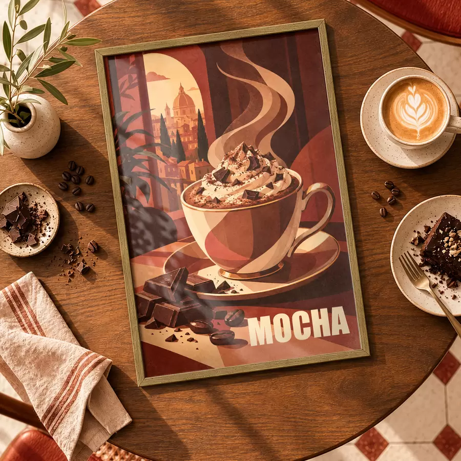 Papier peint Moka chaud avec une garniture crémeuse f50876