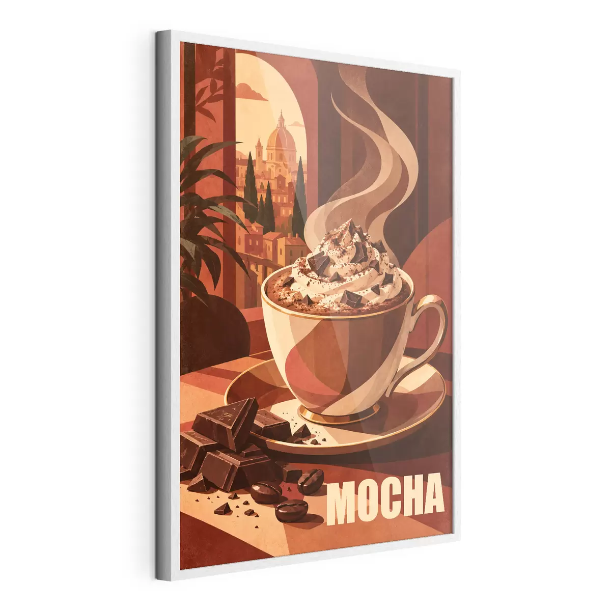 Poster Moka chaud avec une garniture crémeuse f50876