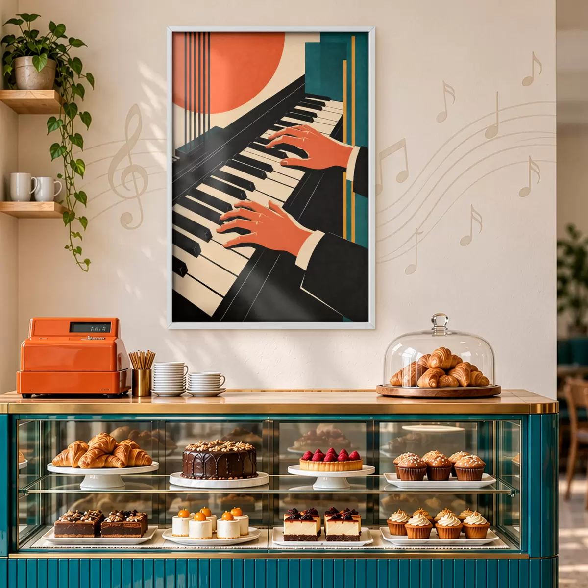 Poster Jouer des mélodies sur les touches du piano f50922