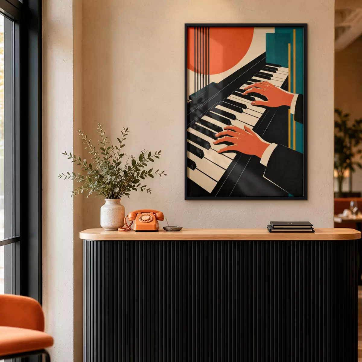 Poster Jouer des mélodies sur les touches du piano f50922