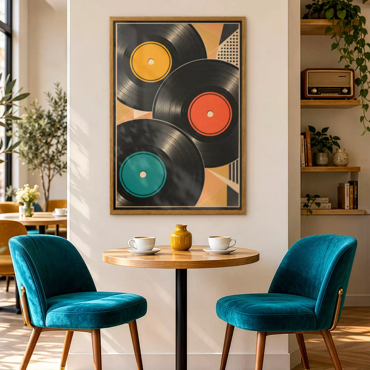 Poster Des disques vinyles colorés en harmonie f50923