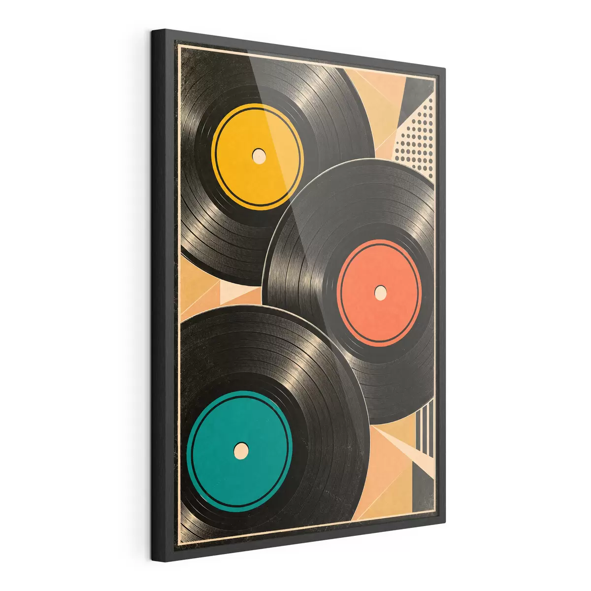 Poster Des disques vinyles colorés en harmonie f50923