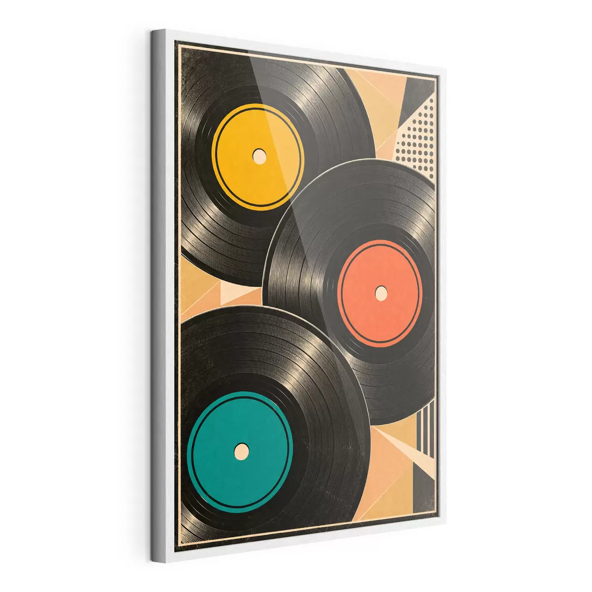 Poster Des disques vinyles colorés en harmonie f50923