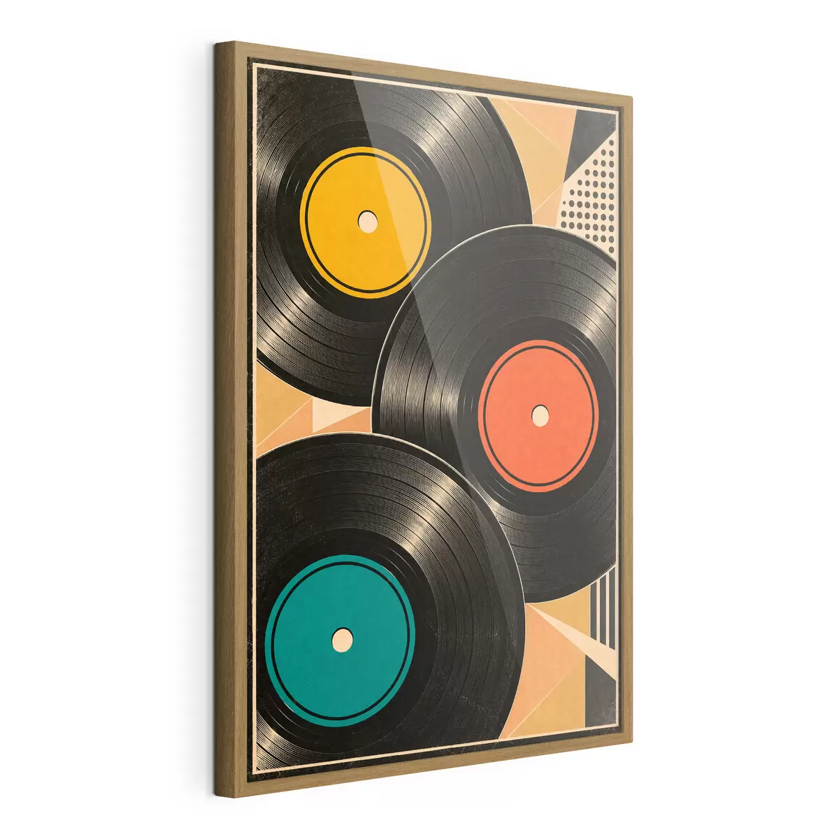Poster Des disques vinyles colorés en harmonie f50923