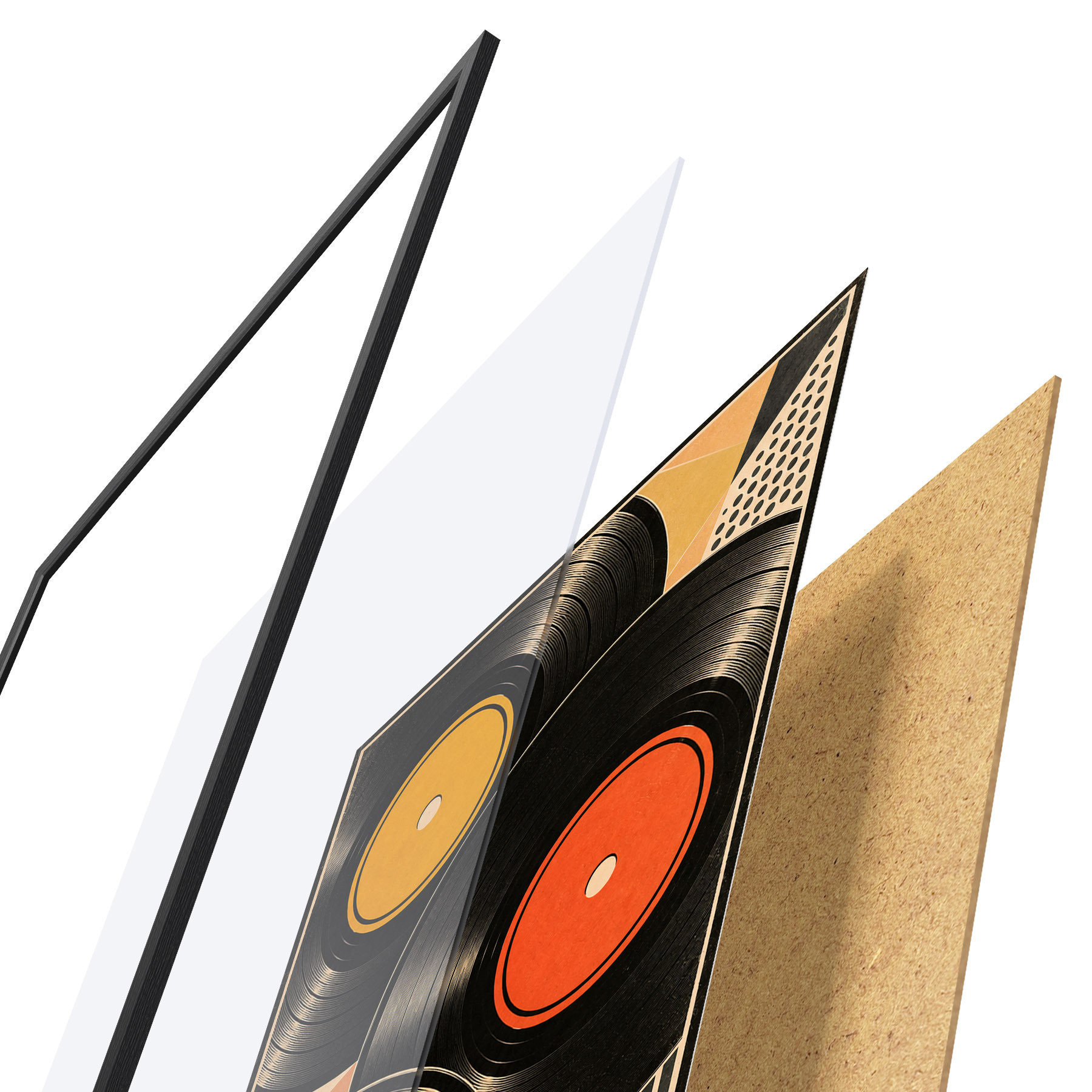 Poster Des disques vinyles colorés en harmonie f50923