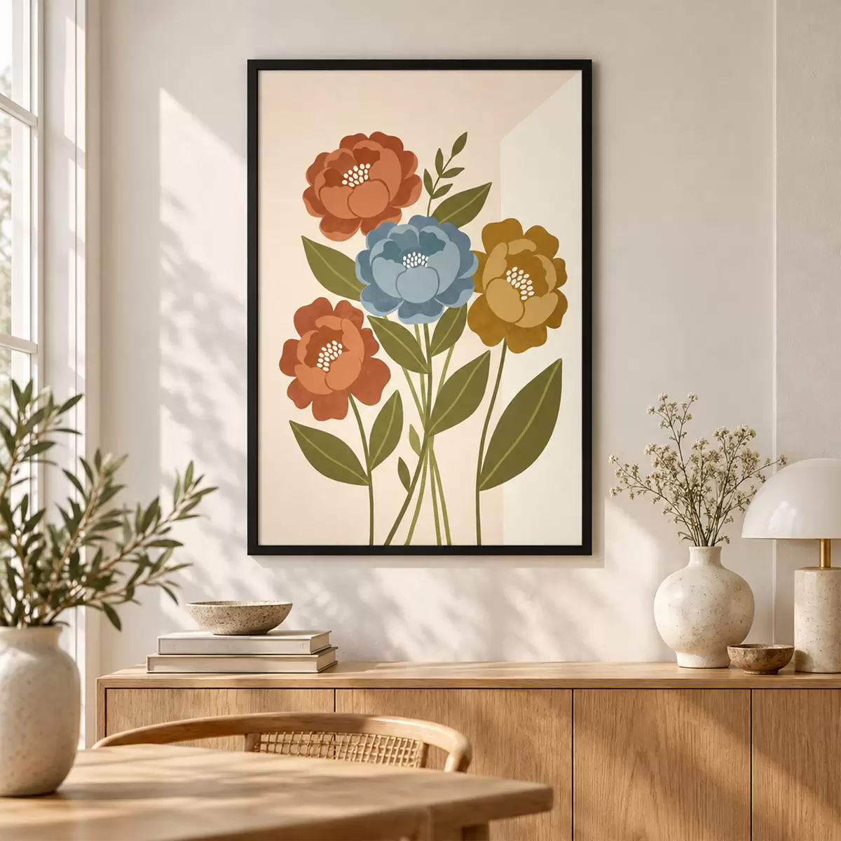 Poster Un ravissant bouquet de fleurs illustrées f50730