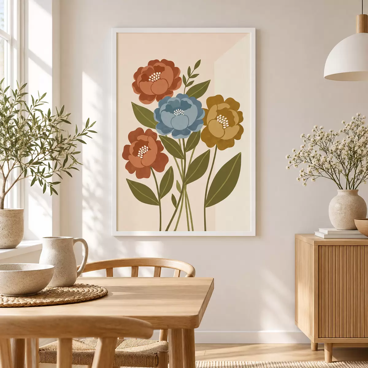Poster Un ravissant bouquet de fleurs illustrées f50730