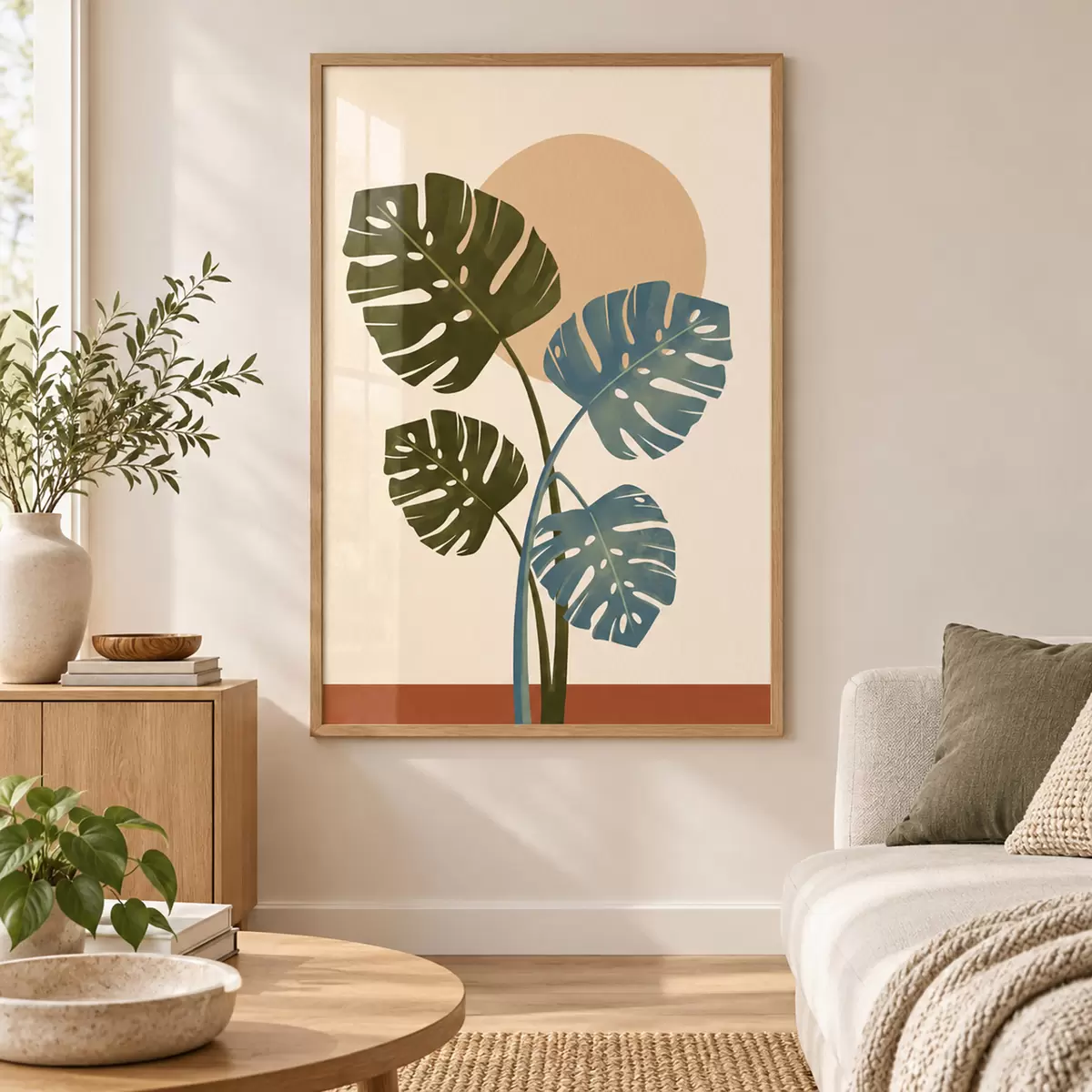 Poster Feuilles tropicales baignées par une douce lumière du soleil f50733
