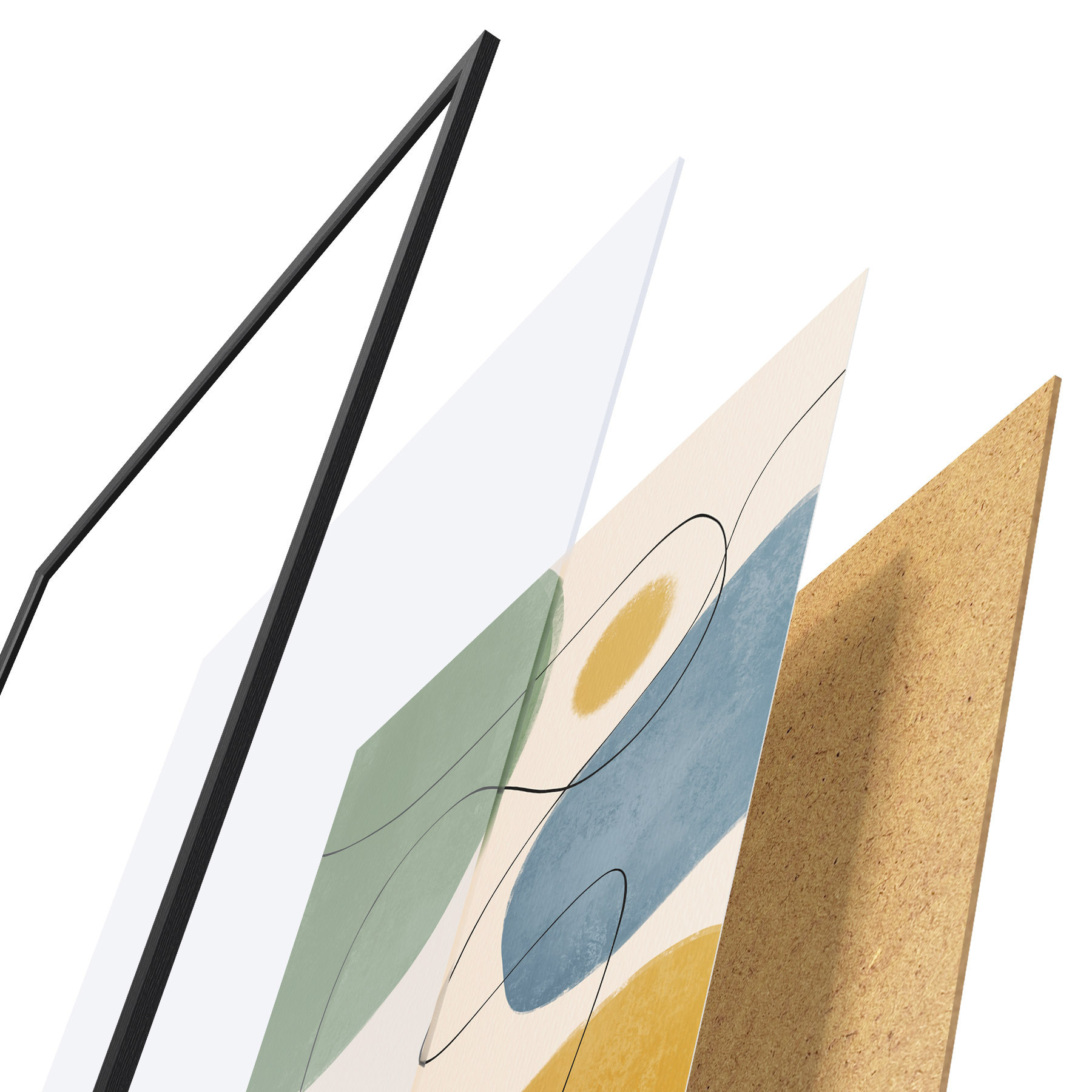 Poster Couleurs abstraites aux lignes fluides f50736