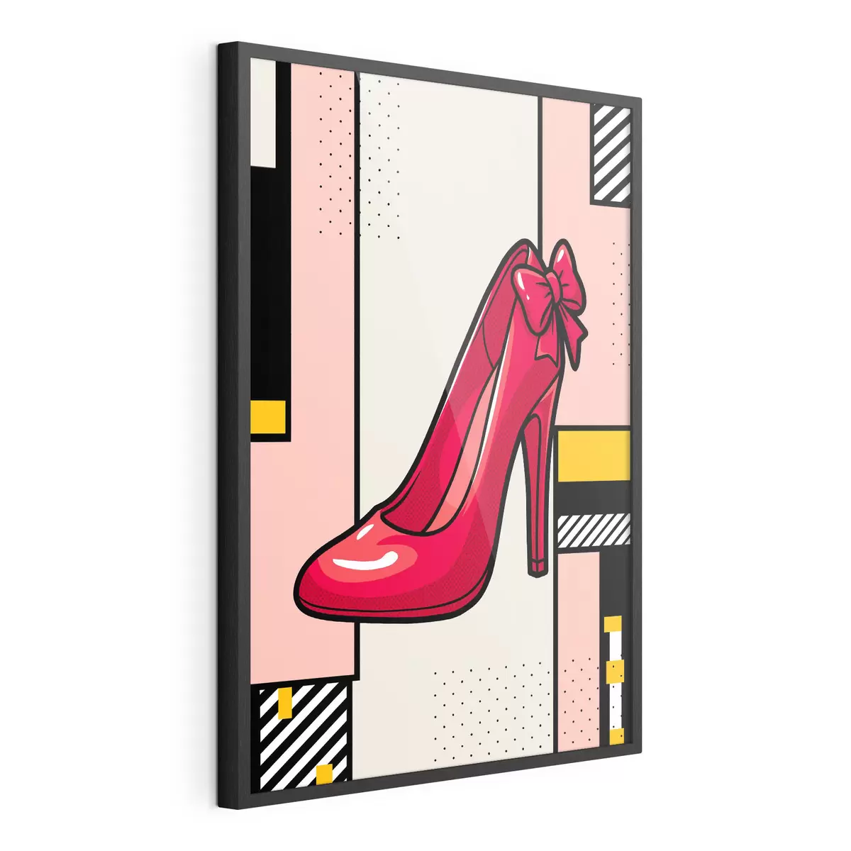 Poster Un talon rouge chic sur un fond ludique f50785