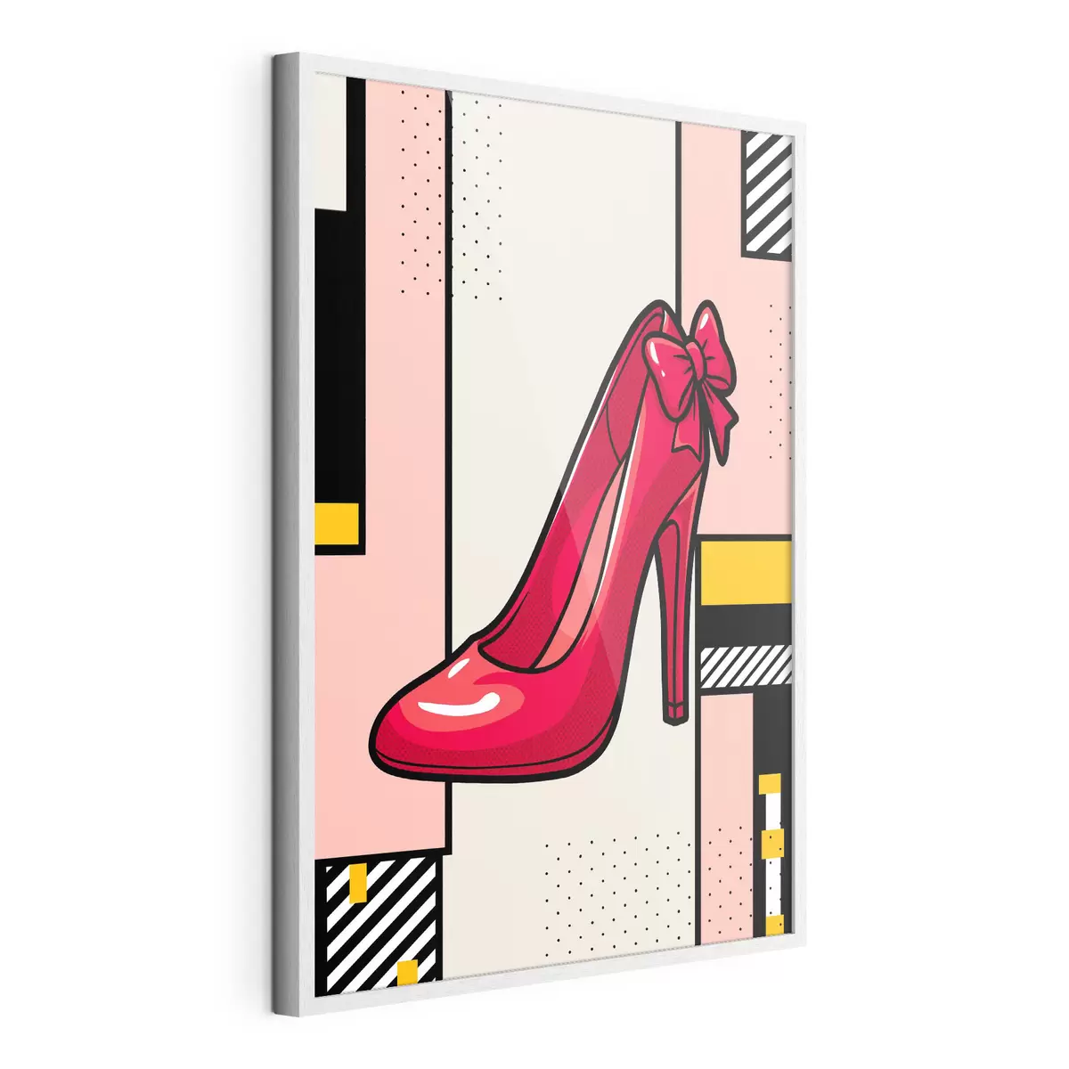 Poster Un talon rouge chic sur un fond ludique f50785