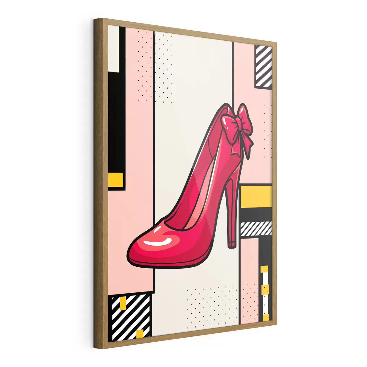 Poster Un talon rouge chic sur un fond ludique f50785