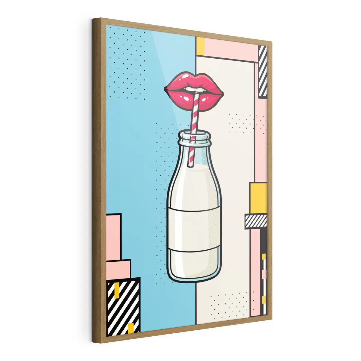 Poster En sirotant le contenu d'une bouteille au design raffiné f50786