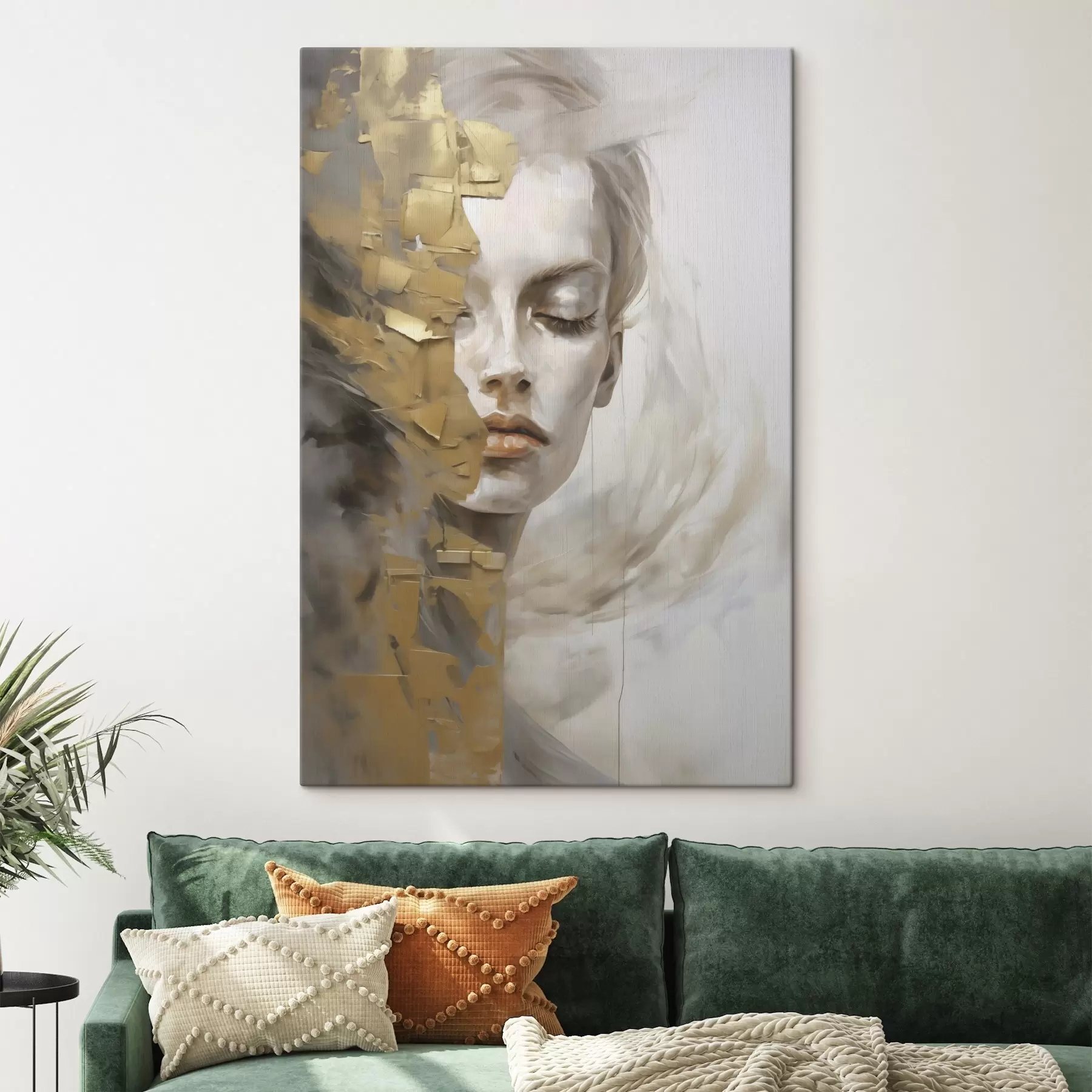 Tableau Portrait abstrait, imitation d'un tableau s51129