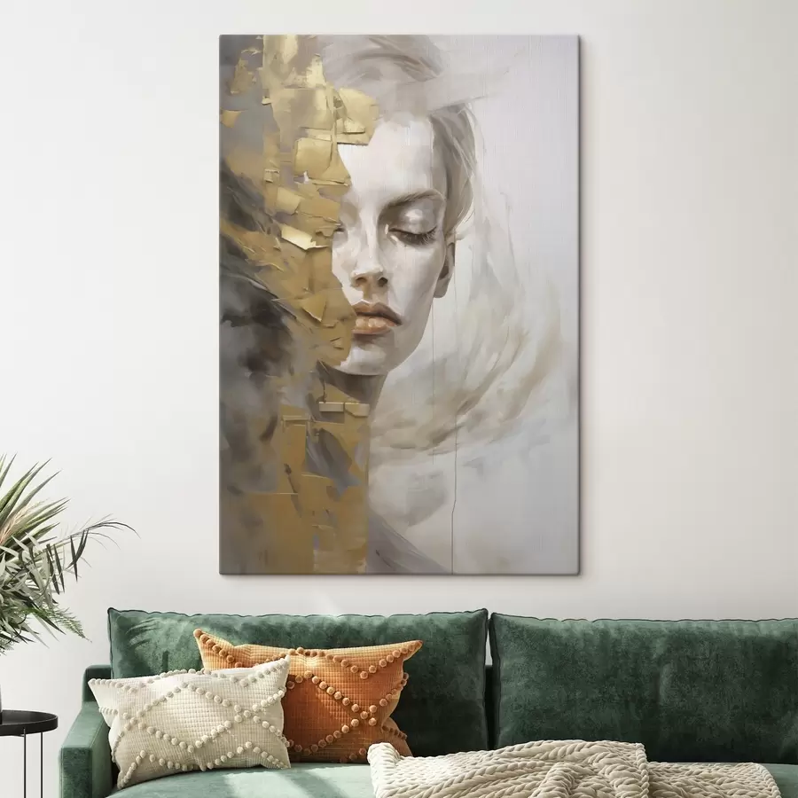 Tableau Portrait abstrait, imitation d'un tableau s51129